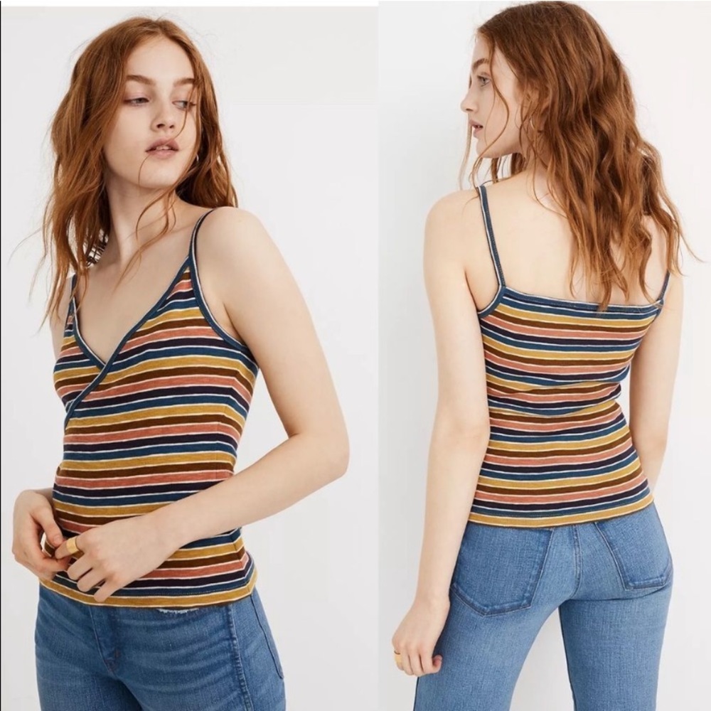 Madewell Striped Wrap Tank Top